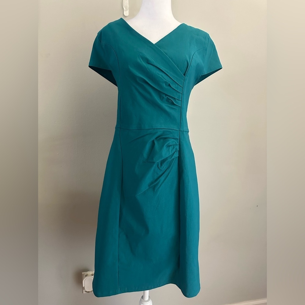 NWT MUXXN Boutique Women’s 1950s Vintage V- Neck Formal Tube Dress Teal Colo XXL